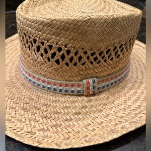 Austin Clothing Co. Straw Hat with Red and Blue Band